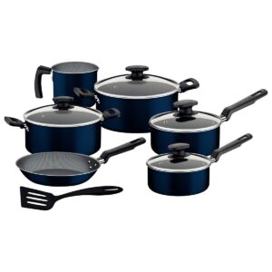 Jogo de Panelas Tramontina Ravena em Alumínio com Revestimento Interno e Externo Antiaderente Starflon Max Azul 7 Peças