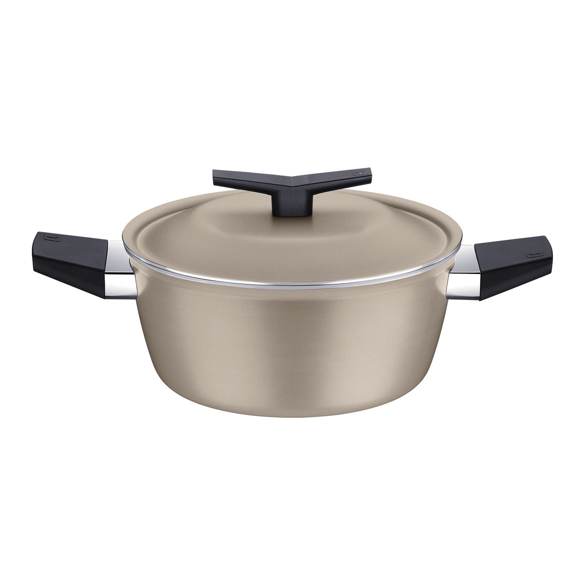 Jogo de Panelas Tramontina Spezia Induction em Alumínio com Revestimento Interno e Externo em Antiaderente Starflon Excellent Areia 5 Peças - Imagem 2