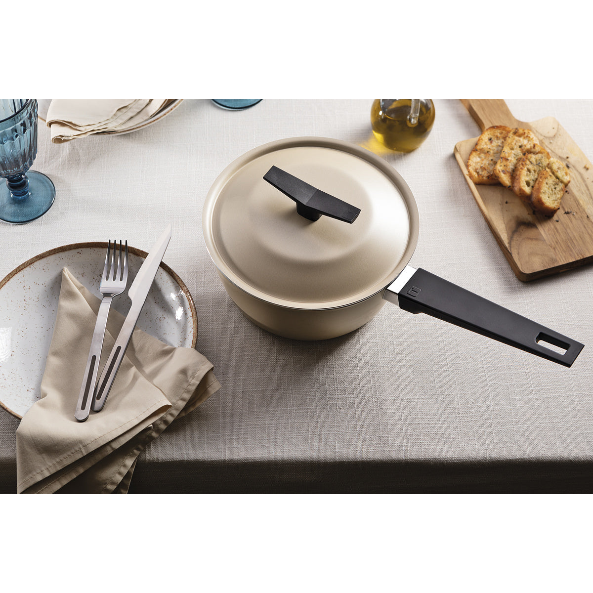 Jogo de Panelas Tramontina Spezia Induction em Alumínio com Revestimento Interno e Externo em Antiaderente Starflon Excellent Areia 5 Peças - Imagem 8