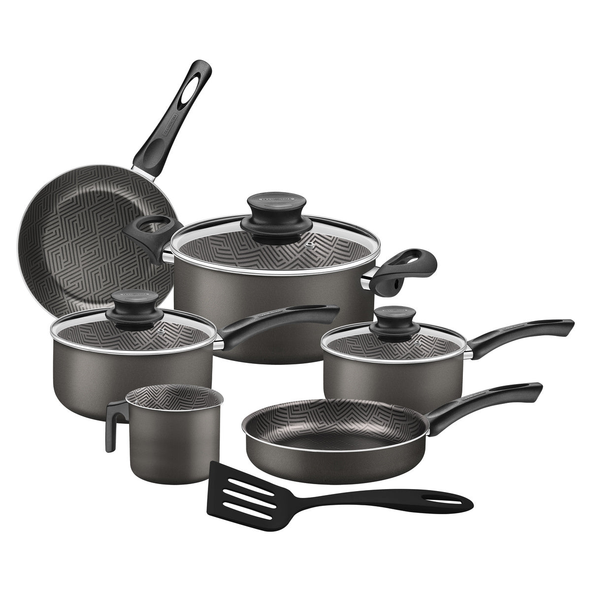 Jogo de Panelas Tramontina Paris em Alumínio com Revestimento Interno e Externo em Antiaderente Starflon Max Chumbo 07 Peças