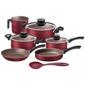 Jogo de Panelas Tramontina Paris em Alumínio com Revestimento Interno e Externo Antiaderente Starflon Max Vermelho 7 Peças